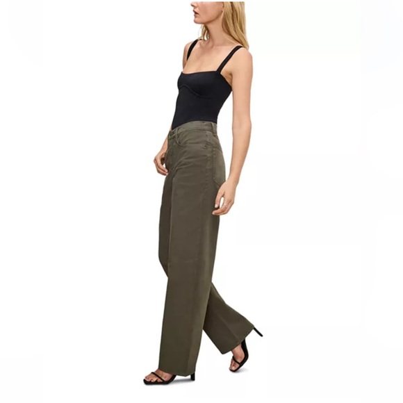 Good American High Rise Barrel Jeans Ft01 Green NWT Size 25 - Picture 14 of 16